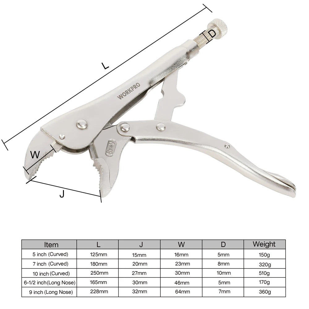 WORKPRO Locking Adjustable Plier Set